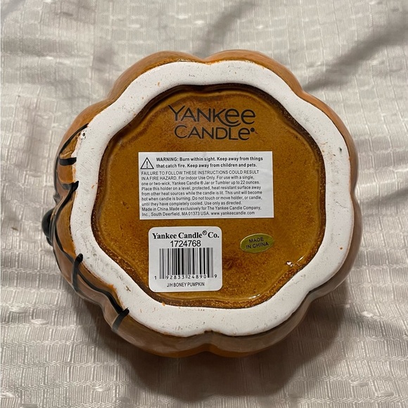 EUC Yankee Candle Boney Bunch Celebrations Pumpkin Jar Candle Holder/Candy Dish - Picture 6 of 6
